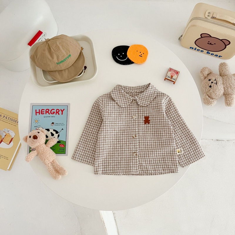 Baby doll collar shirt & workwear overall