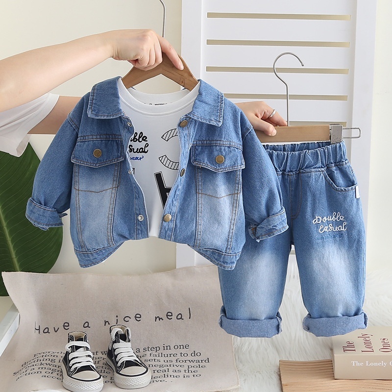 3-Piece Baby Toddler Gradient Denim Set