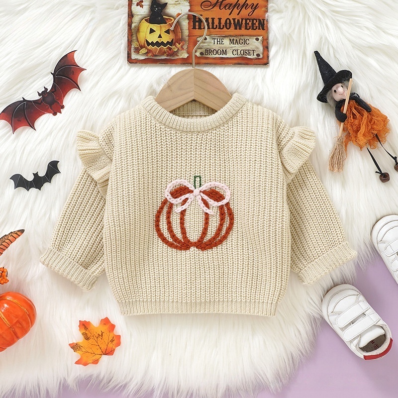 Baby Halloween 3D Pumpkin Print Sweater
