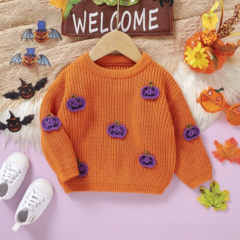 Baby Toddler Halloween Pumpkin Print Sweater