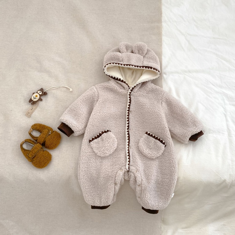 Baby Fleece-Lined Hooded Romper