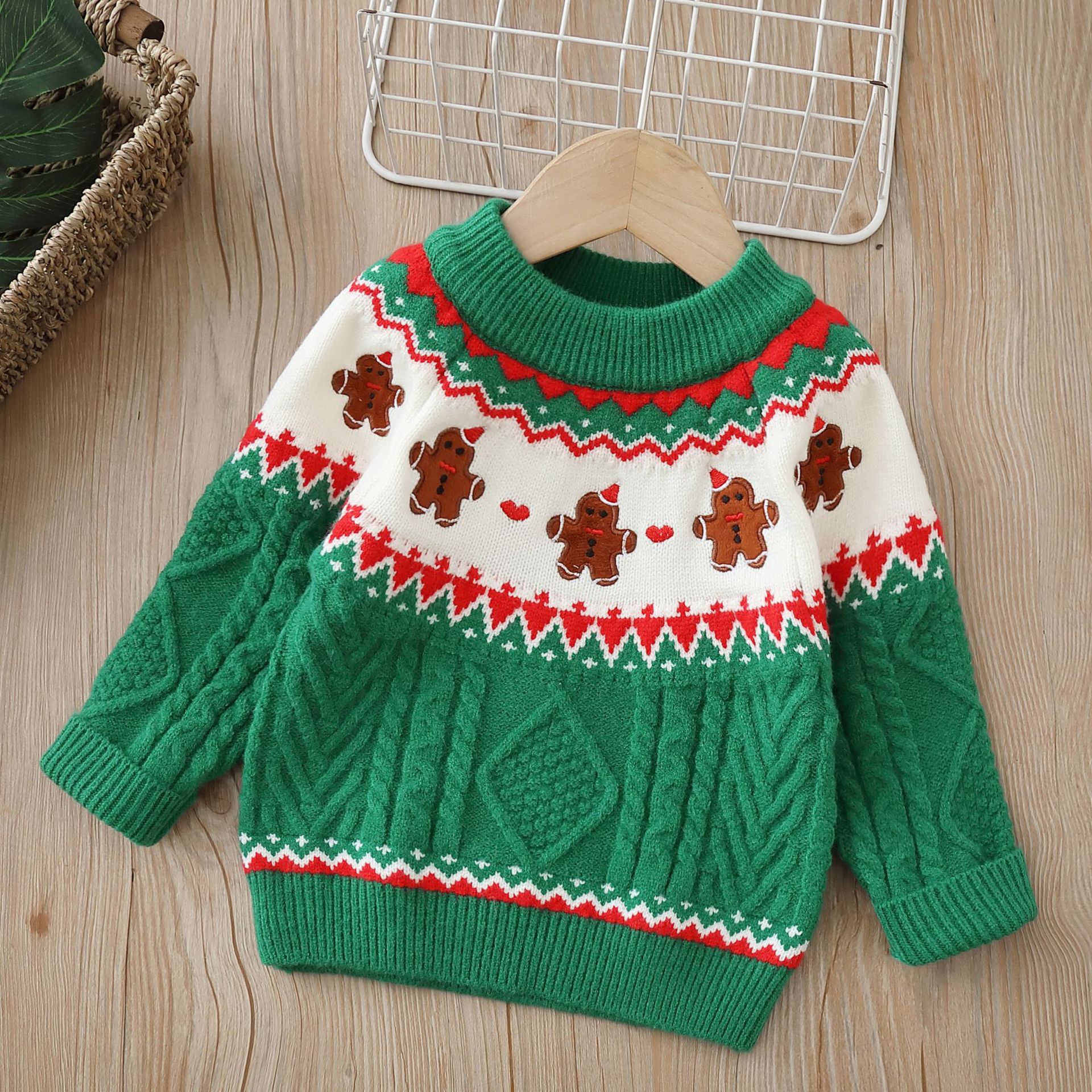 Baby Kids' Christmas Block-Colored Sweater