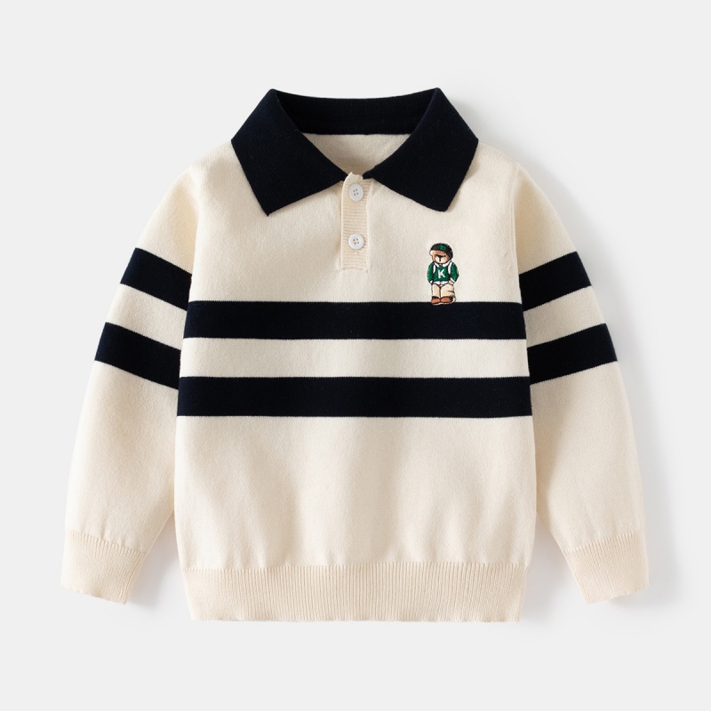 Baby Kids' Boy Bear Patchwork Sweater