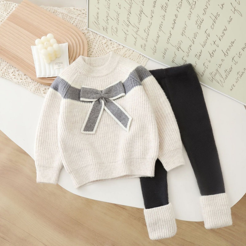 2-Piece Baby Girls' Bow Sweater Set