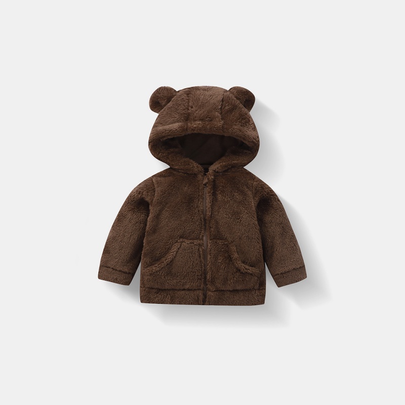 Baby Toddler Plush Zipper Outerwear