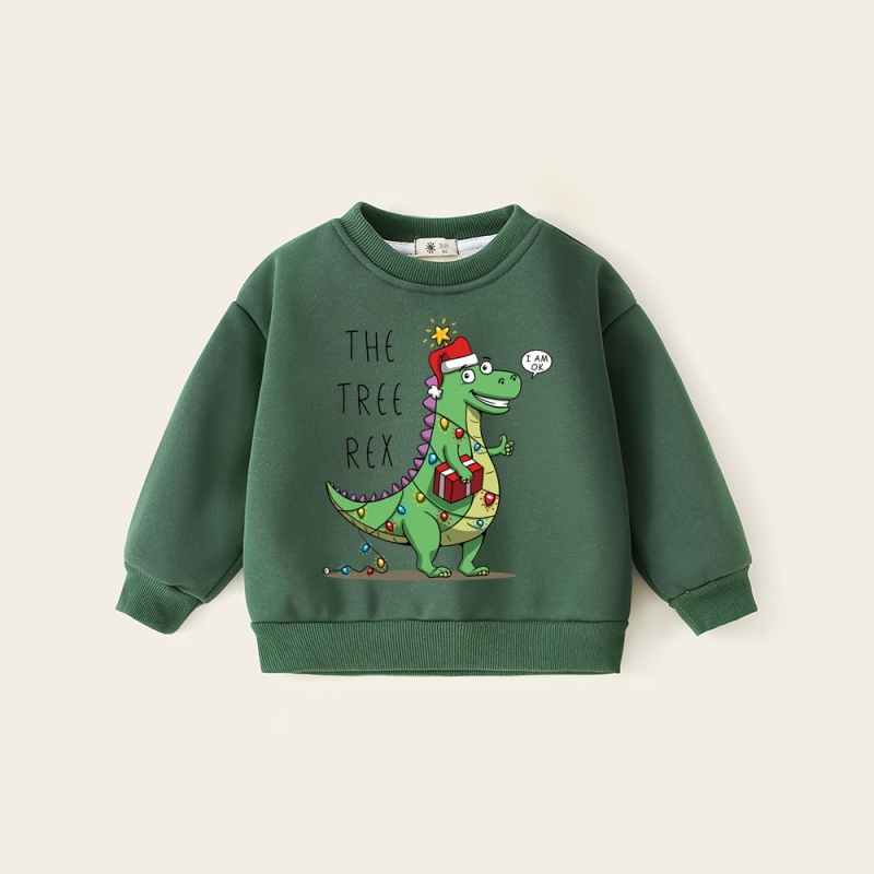 Baby Toddler Christmas Dinosaur Padded Sweatshirt 