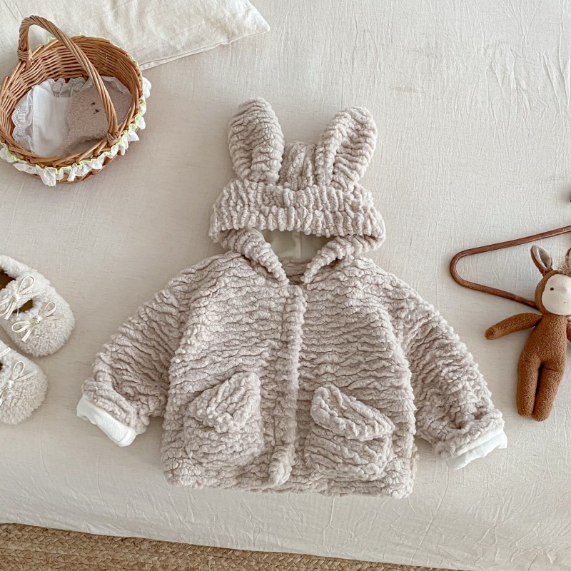 Baby & Kids Rabbit Ear Fuzzy Outerwear
