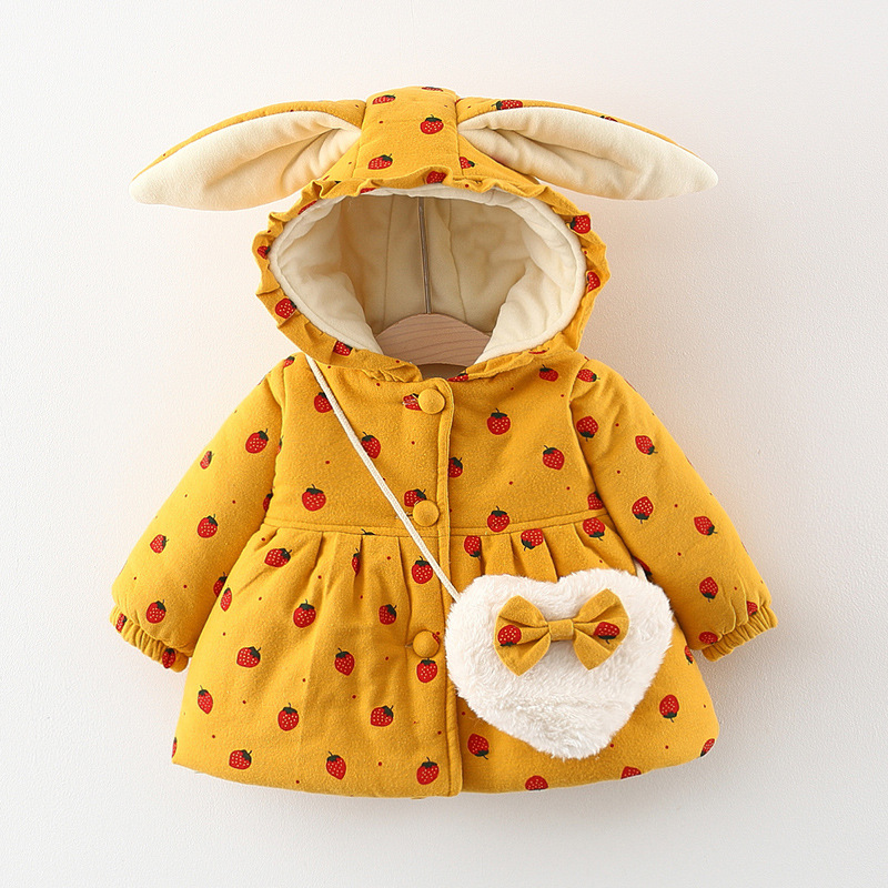 Strawberry Print Baby Toddler Girls Cotton  Outwear