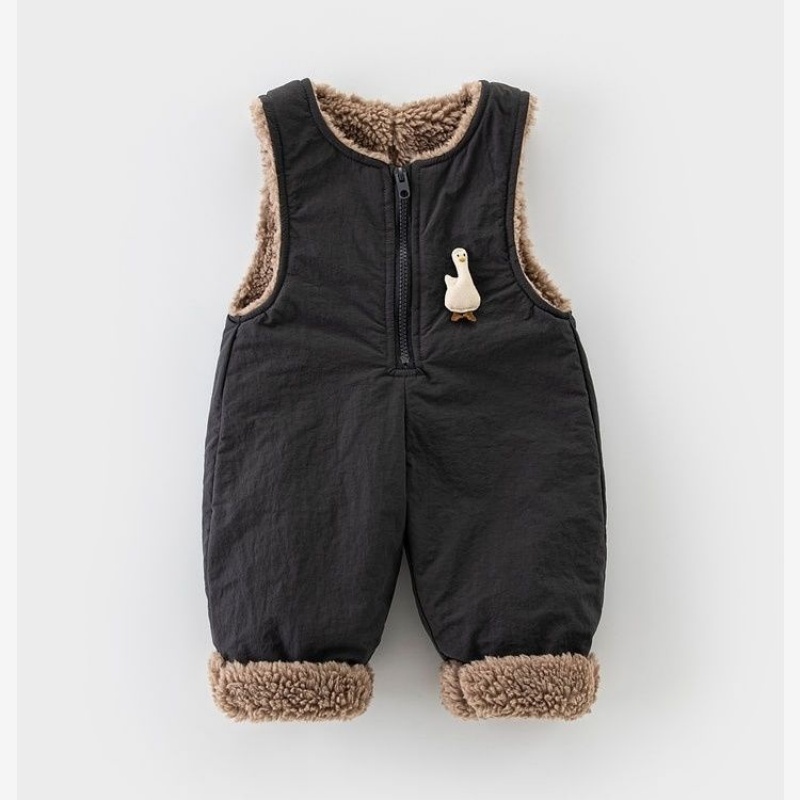 Baby & Toddler 3D Goose-Print Fleece Overalls