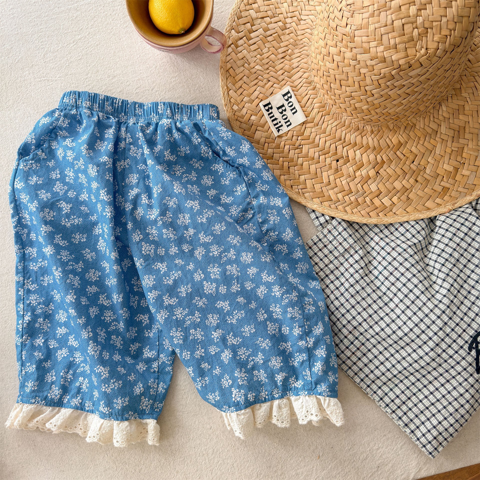 Kids Retro Floral Casual Pants