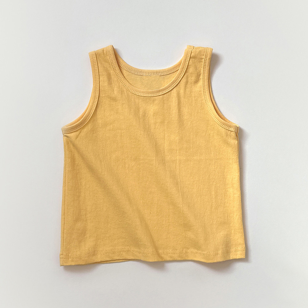 Kids Solid Color Base Layer Vest T-shirt
