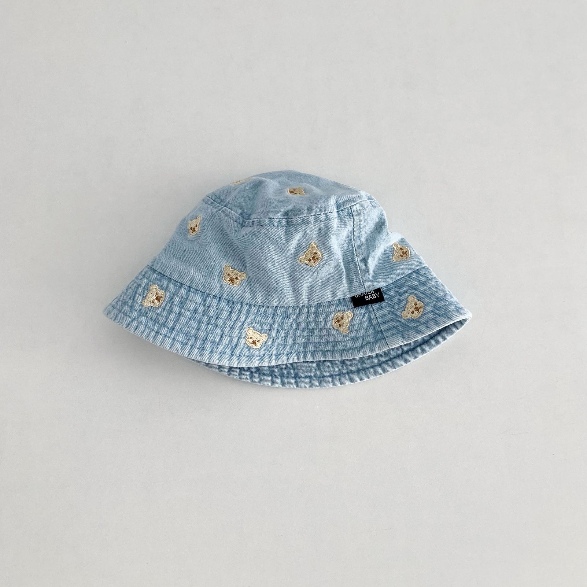 Baby Toddler Little Bear Embroidery Cowboy Bucket Hat