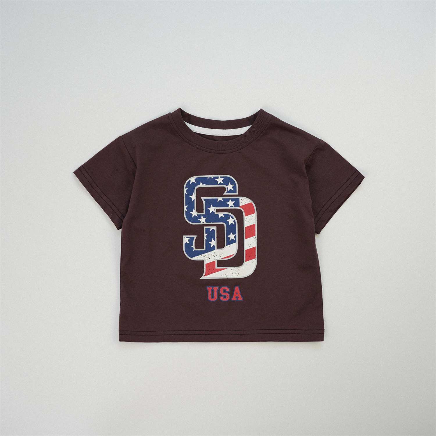 Kids USA Flag Letter Print T-shirt