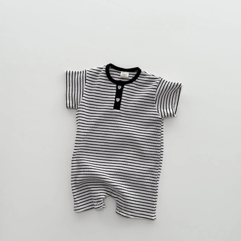 Baby Striped Casual Short Sleeve Romper