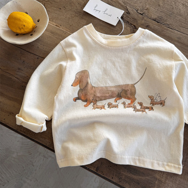 Kids Cartoon Animals Long Sleeved T-shirt