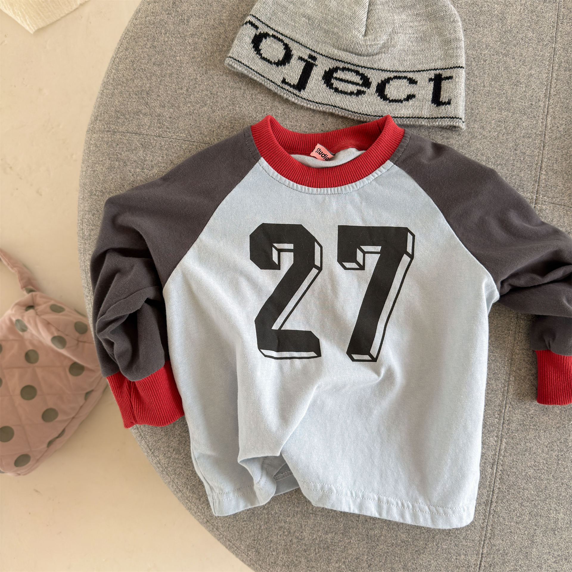 Kids Color Blocking Sleeves T-shirt