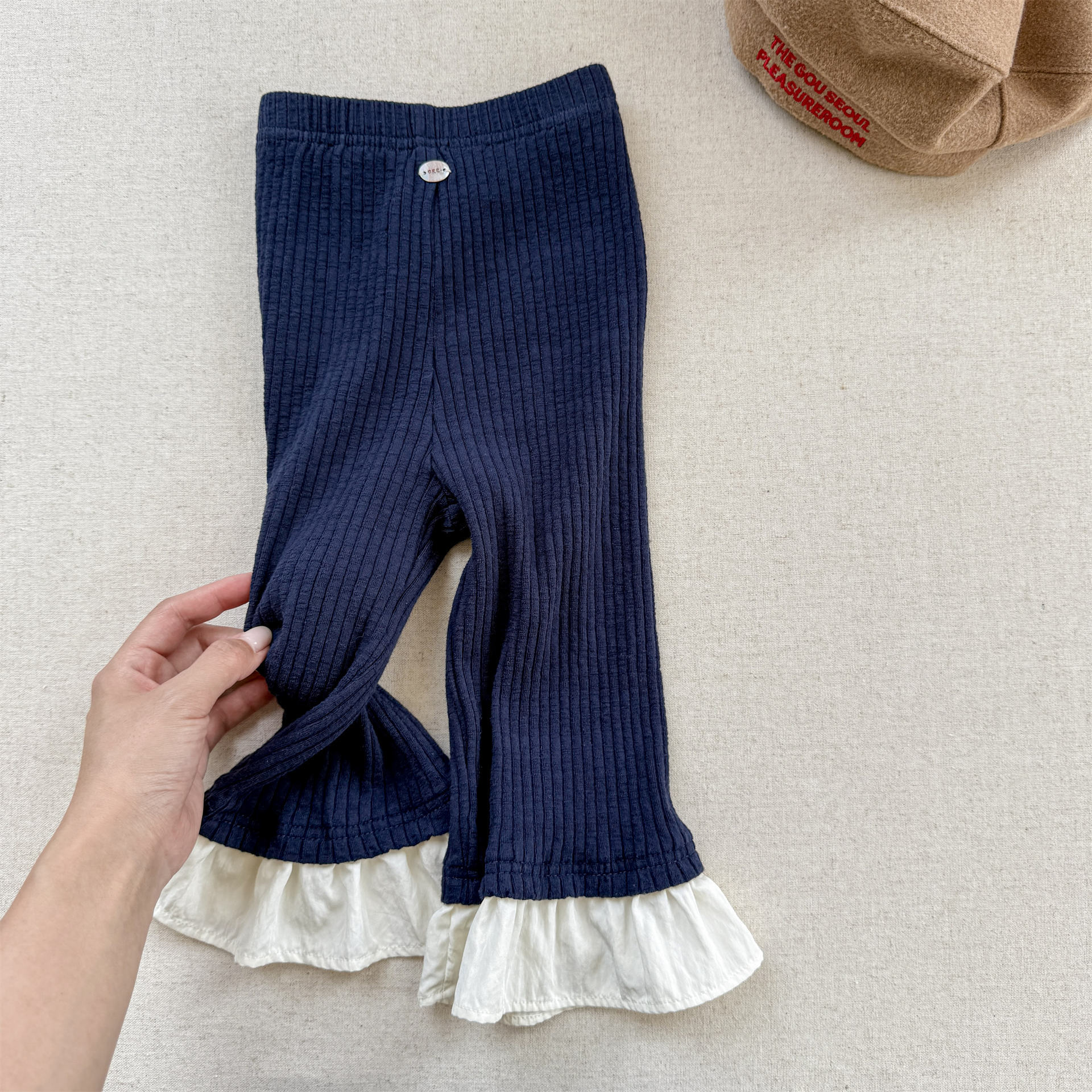 Kids Ribbed Lace Base Layer Bell Pants