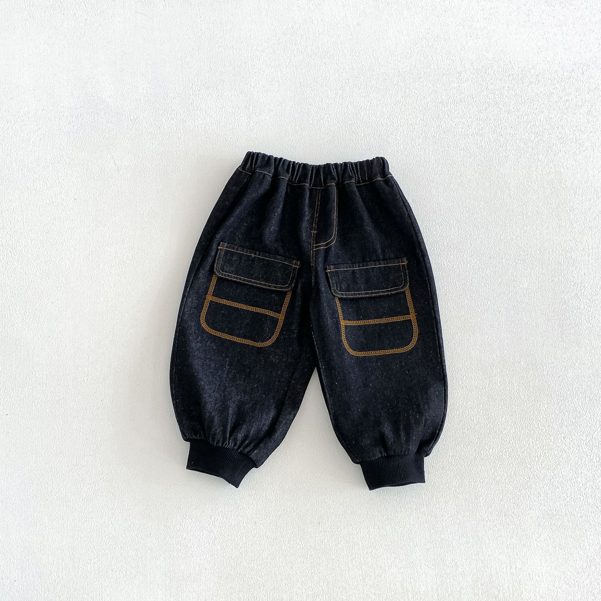 Kids Color Blocking Jogger Denim Pants