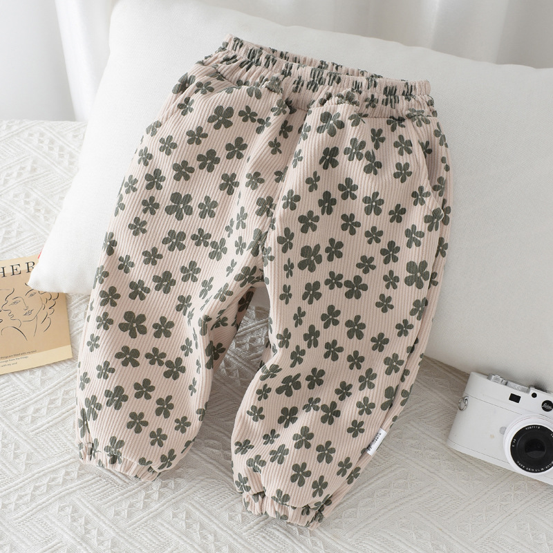 Baby Toddler Flower Bear Plush Pants