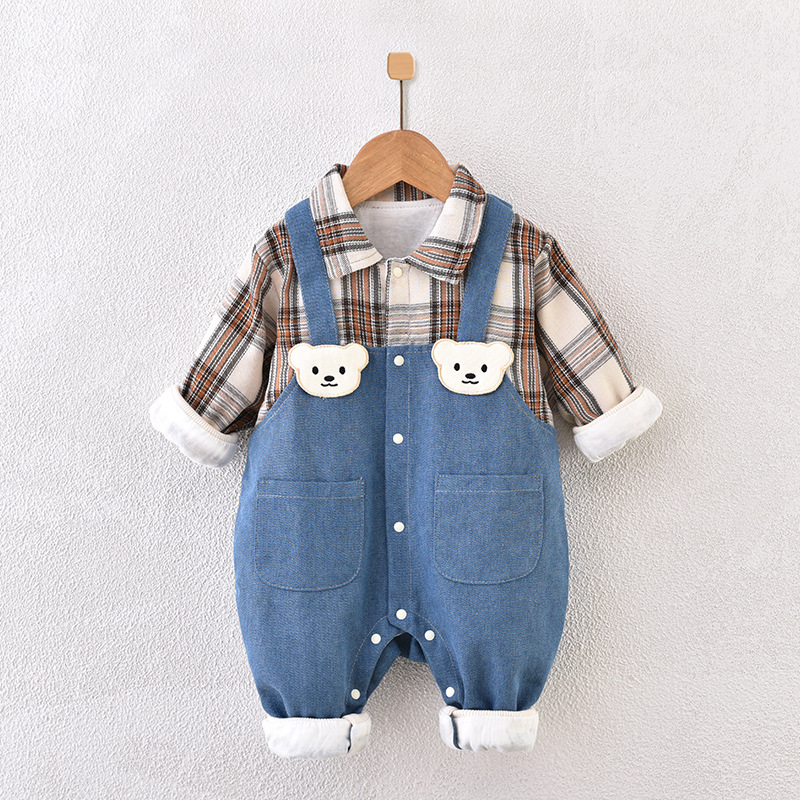 Baby Bear Shirt Overalls 2-piece Set