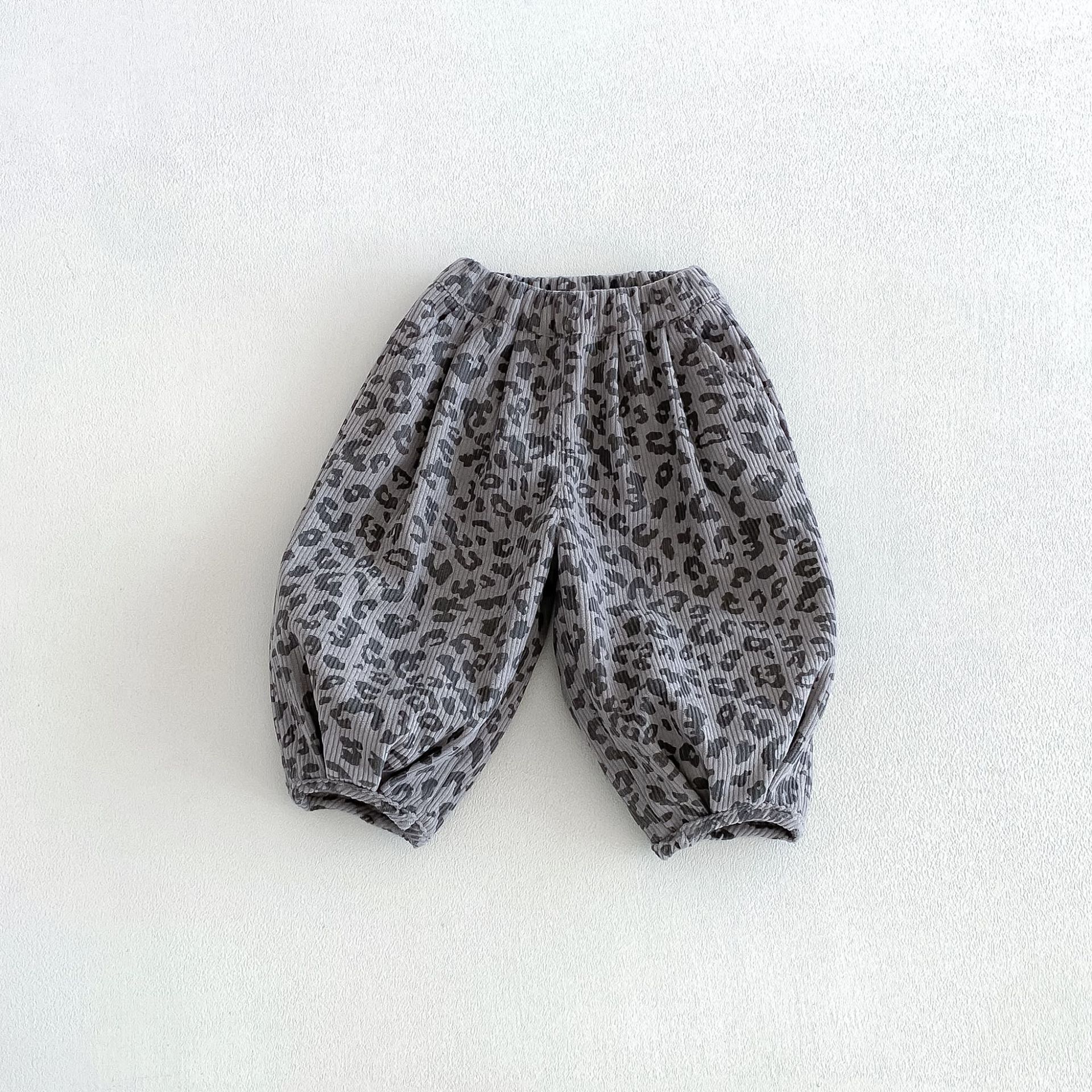 Kids Polka Dots Leopard Print Corduroy Pants