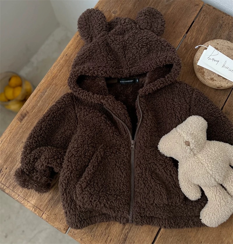 Baby & Kid Solid Color Fleece Lined Zipper Outerwear