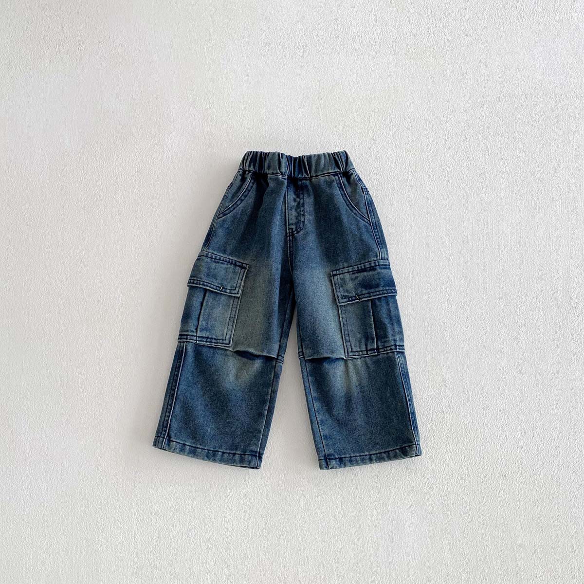 Kids Large Pocket Workwear Hole Jeans