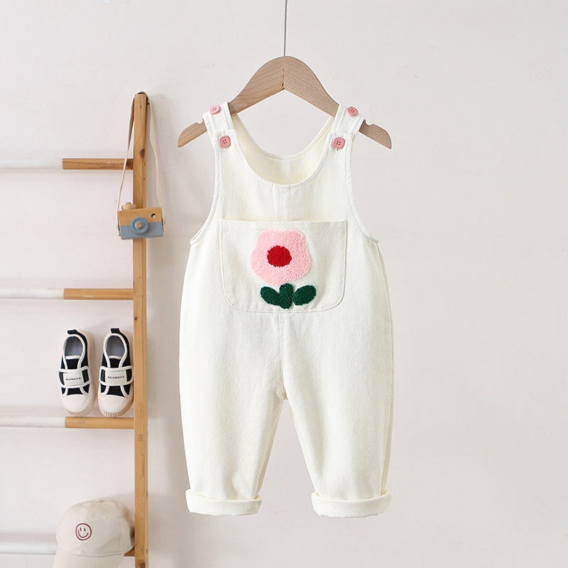 Baby Toddler Floral Embroidered Overalls