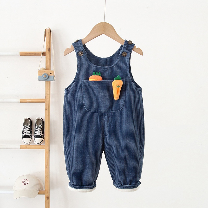 Baby Toddler Fleece-Lined Corduroy Carrot Overalls