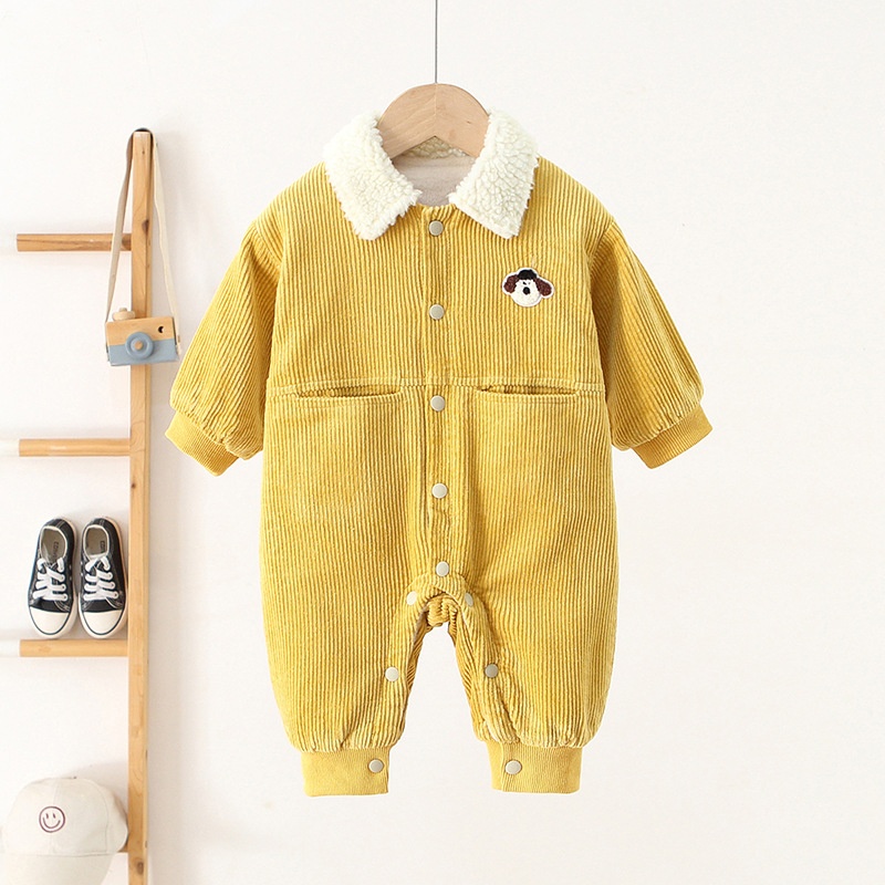 Baby Cartoon Corduroy Fleece Romper