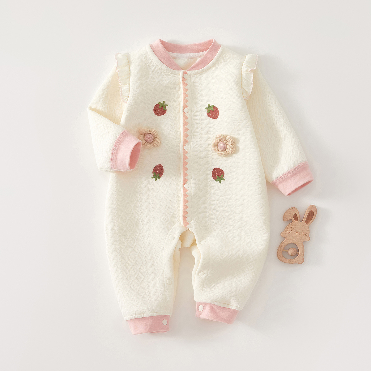 Baby Girl Strawberry Flower Romper