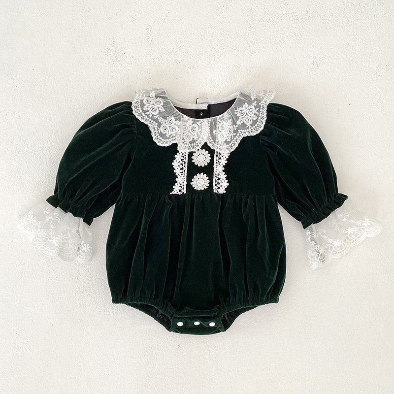 DailyBebe Baby Christmas Lace Trim Onesie