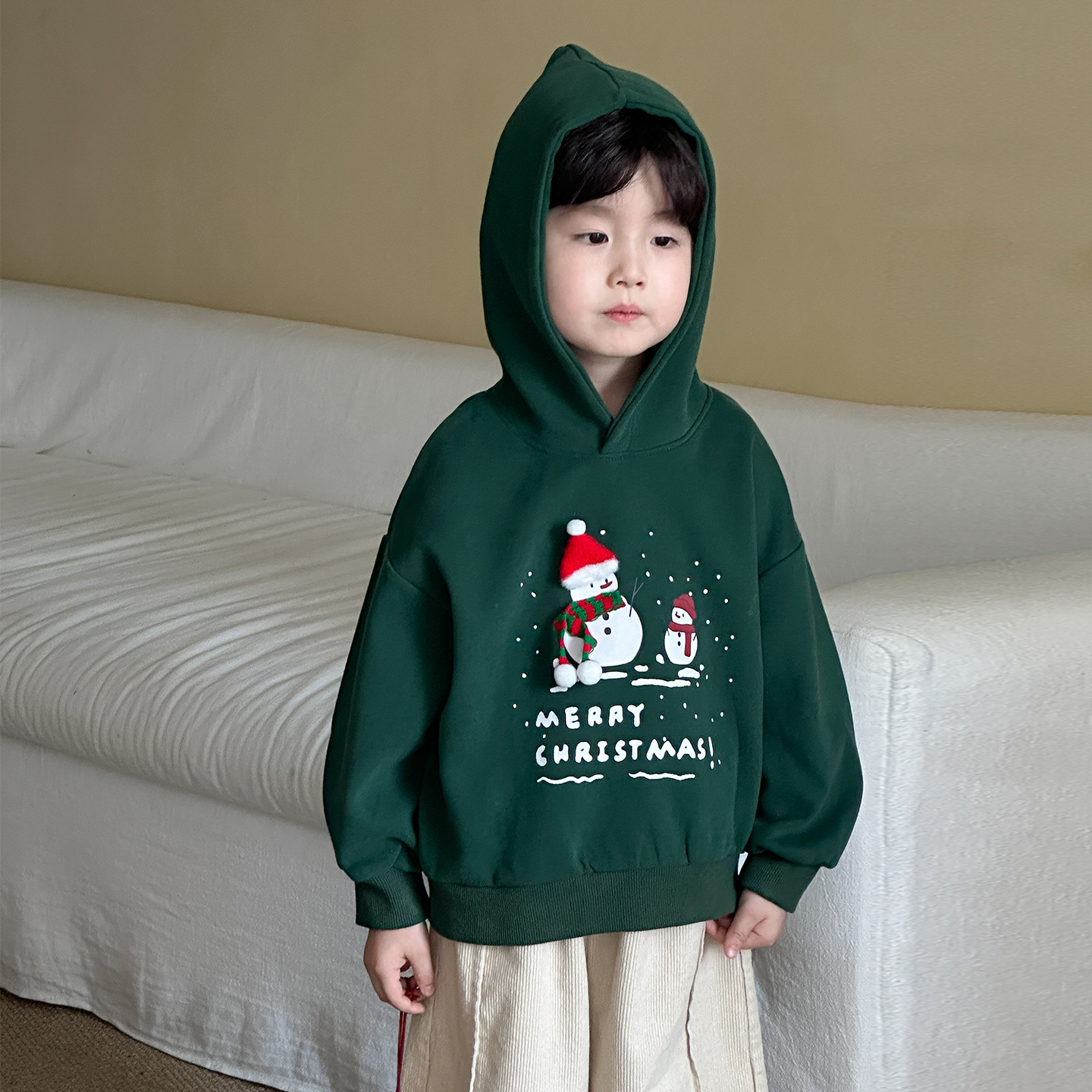 Kids Christmas Loose Hooded Sweatshirt