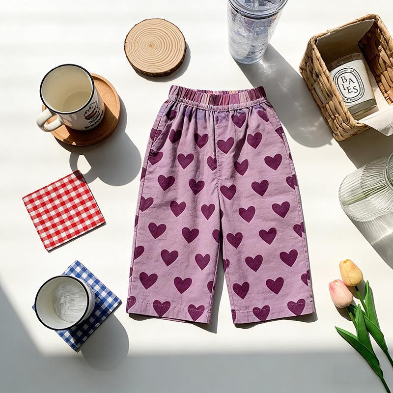 Kids Cute Cartoon Dopamine Style Print Pants
