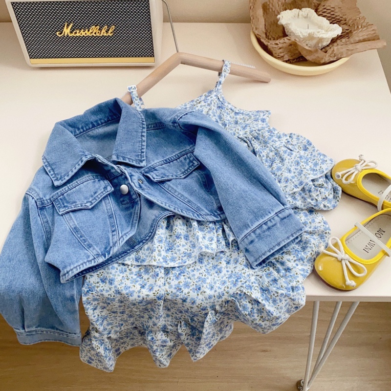 Baby Toddler Floral Dress & Denim Jacket