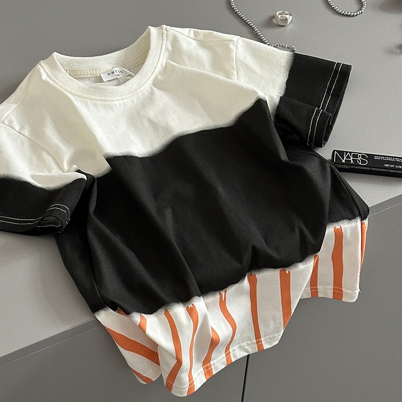 Baby Toddler Boy Striped Color Block T-Shirt Top