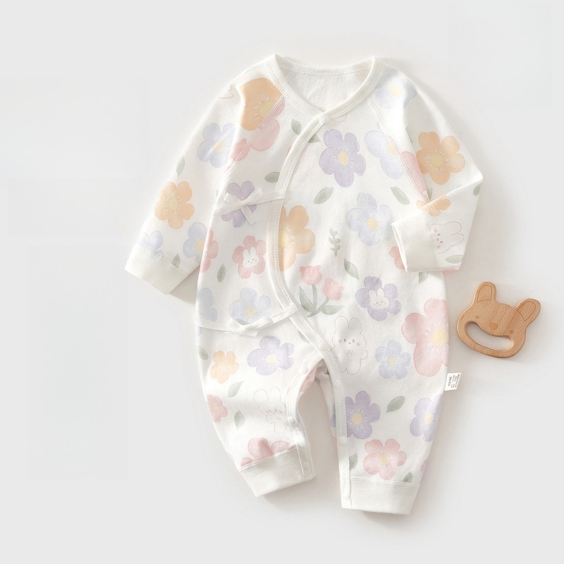 Baby Newborn Floral Lace-up Romper