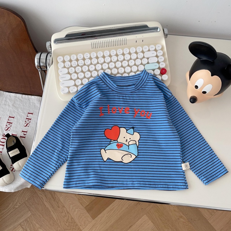 I LOVE YOU Baby Toddler Letter Print Striped T-Shirt Top