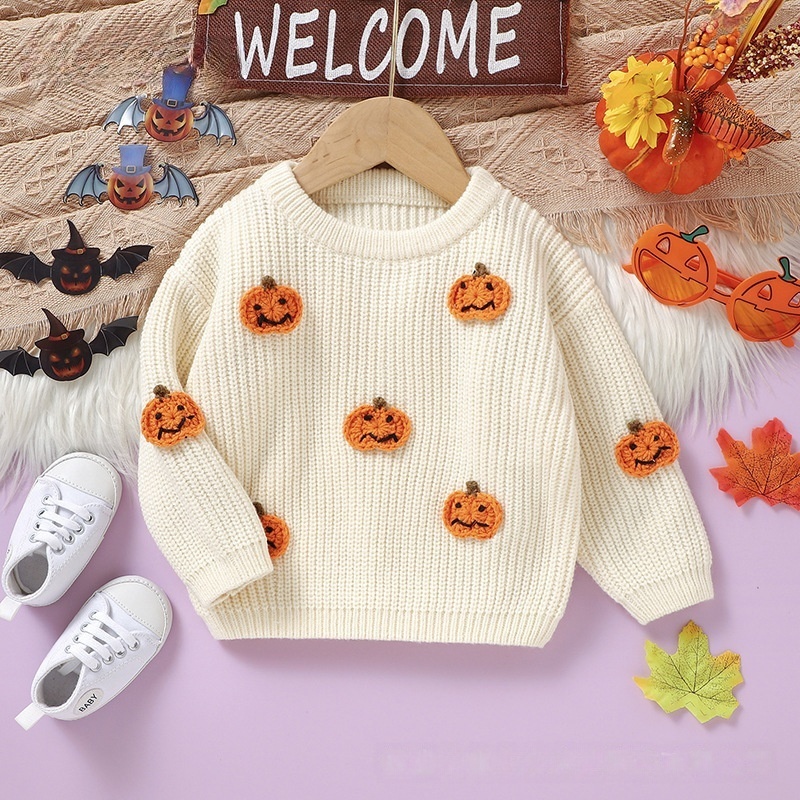 Baby Toddler Halloween Pumpkin Print Sweater