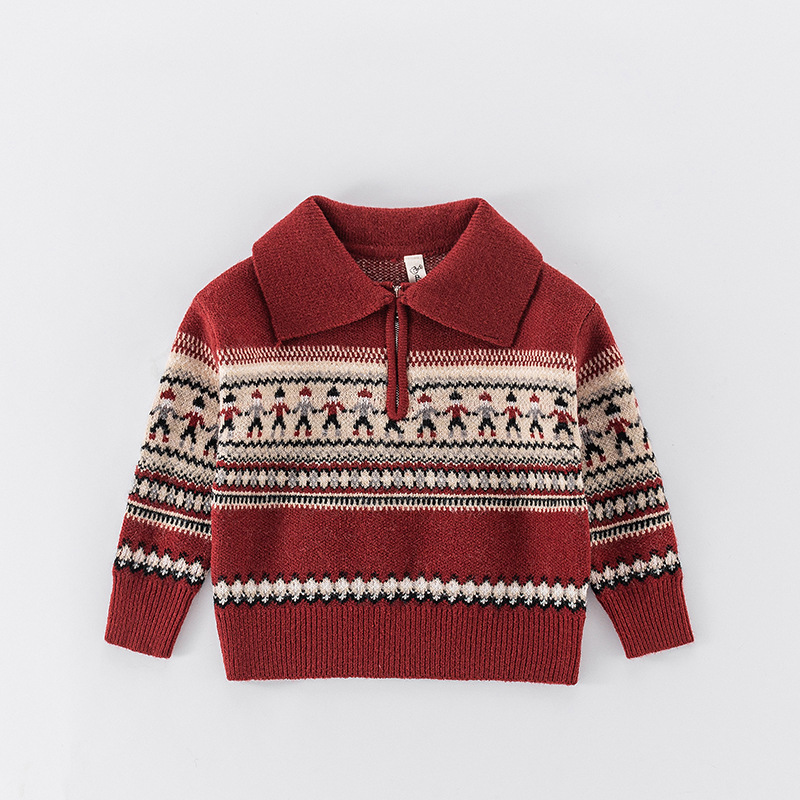 Baby kid's Christmas Polo Neck Sweater