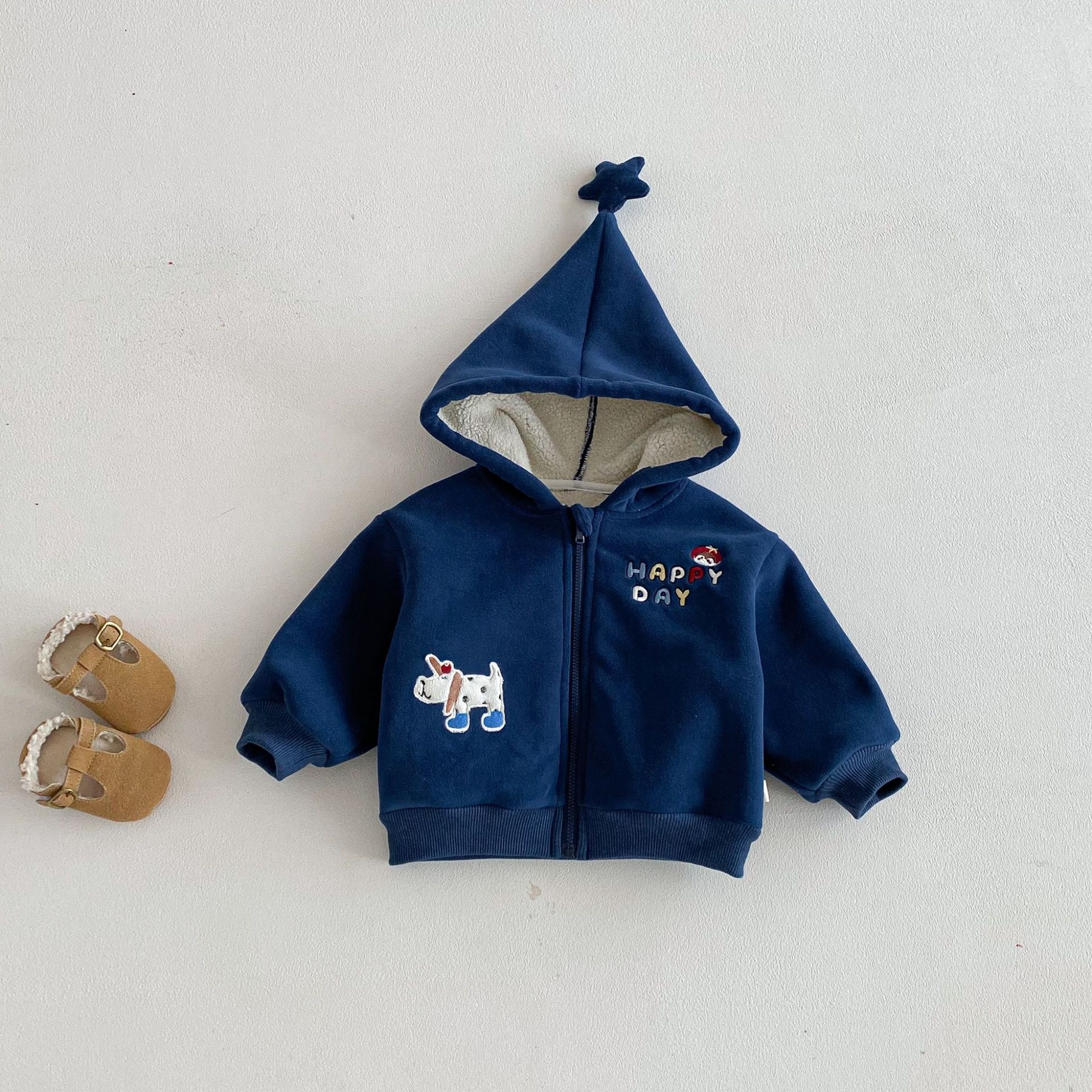 Baby Toddler Alphabet Cartoon Fleece Coat