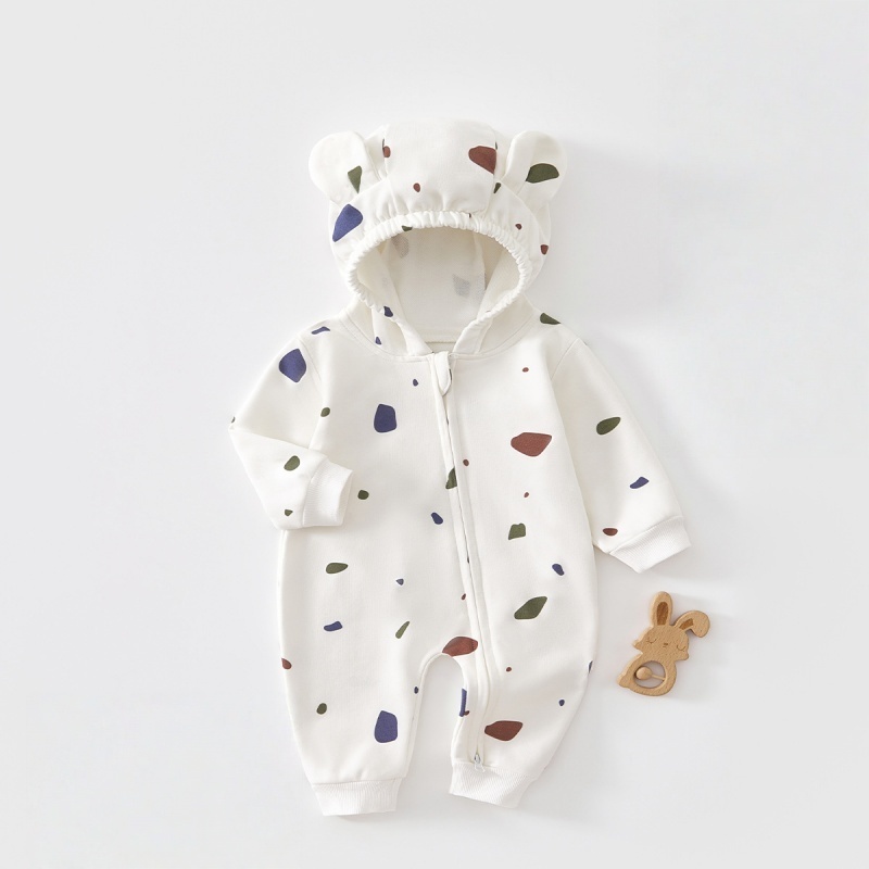 Baby Animal Print Hooded Romper
