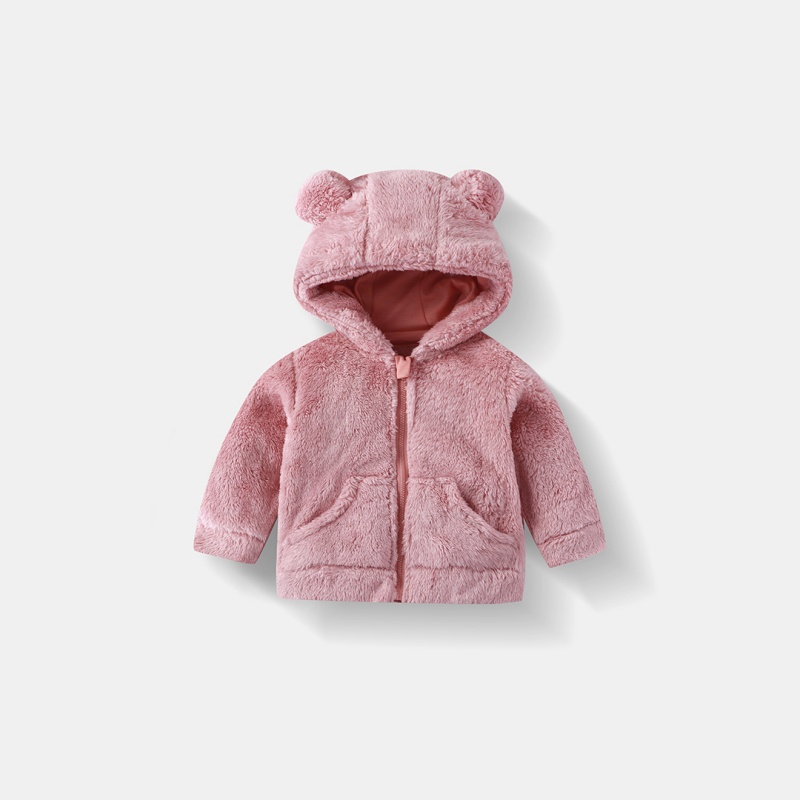 Baby Toddler Plush Zipper Outerwear