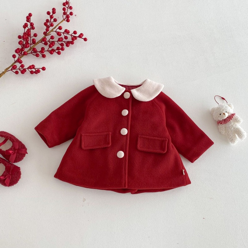 Baby Kids' Girl Christmas Red Coat