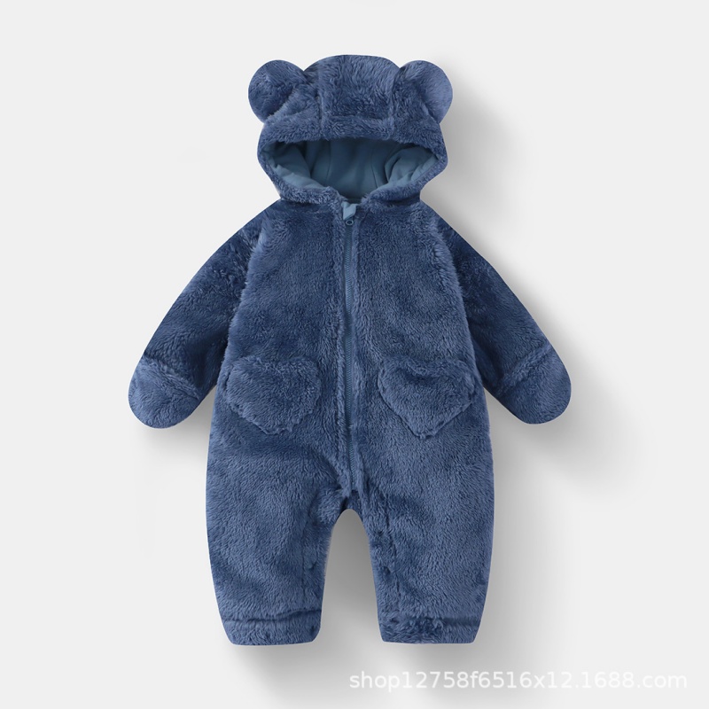 Baby Newborn Bear Plush Zipper Romper