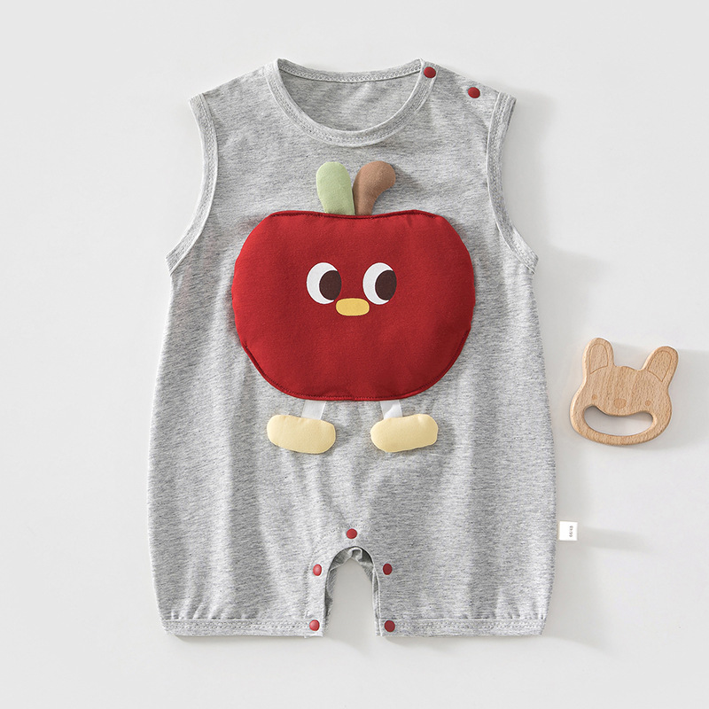 Baby Toddler Grey Apple Vest Onesie