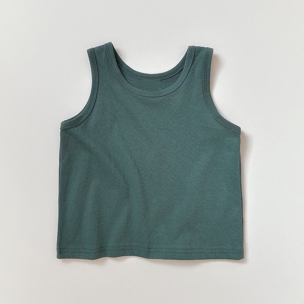 Kids Solid Color Base Layer Vest T-shirt