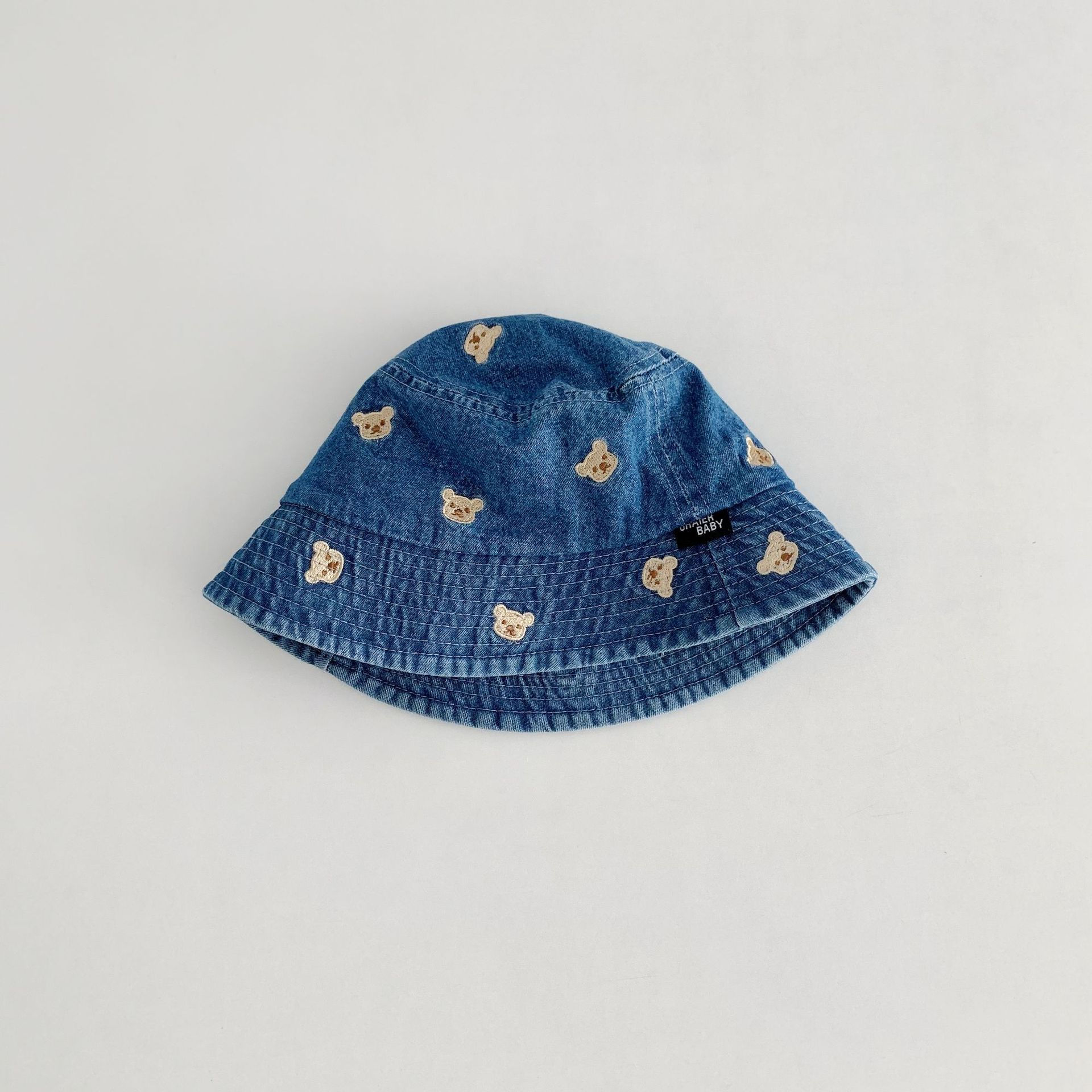 Baby Toddler Little Bear Embroidery Cowboy Bucket Hat