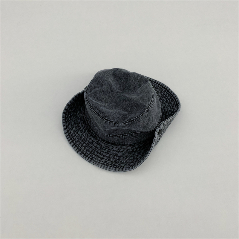 Baby Toddler Turn-up Solid Color Denim Bucket Hat