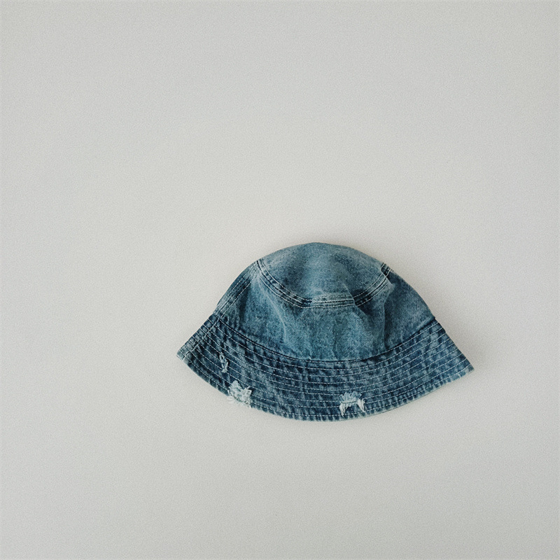 Baby Retro Old Hole Denim Bucket Hat